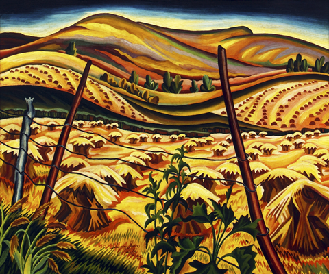 File: 'Drewelowe Eve_Shimmering Sheaves_30x35_oil on canvas_1943'